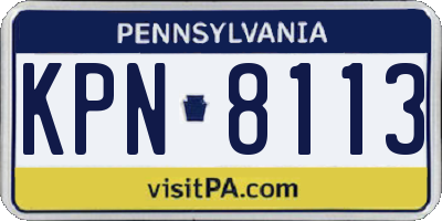 PA license plate KPN8113