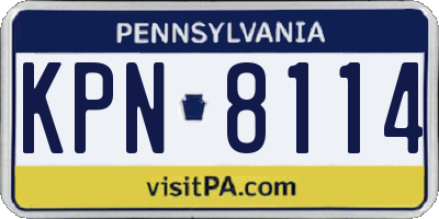 PA license plate KPN8114
