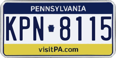 PA license plate KPN8115