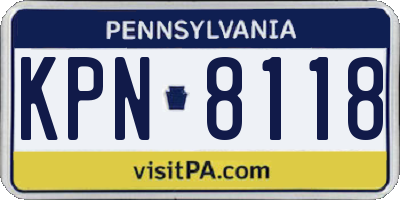 PA license plate KPN8118