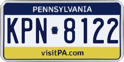 PA license plate KPN8122
