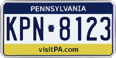 PA license plate KPN8123