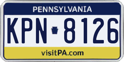 PA license plate KPN8126