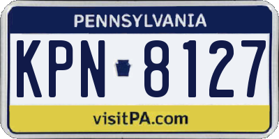 PA license plate KPN8127