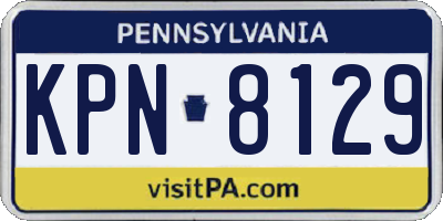 PA license plate KPN8129