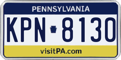 PA license plate KPN8130