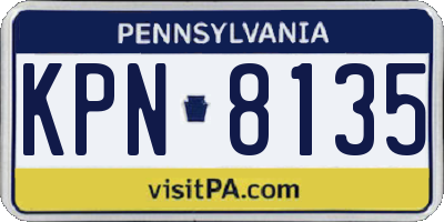 PA license plate KPN8135