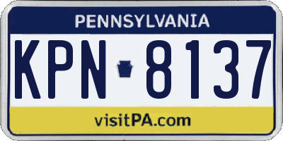 PA license plate KPN8137