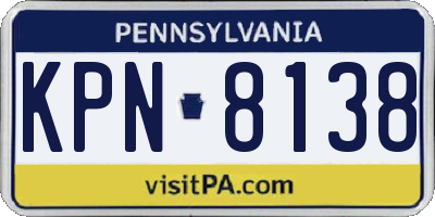 PA license plate KPN8138