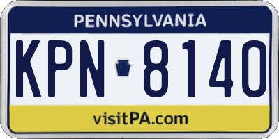PA license plate KPN8140