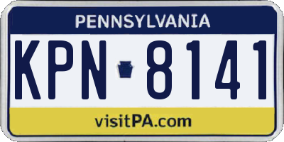 PA license plate KPN8141