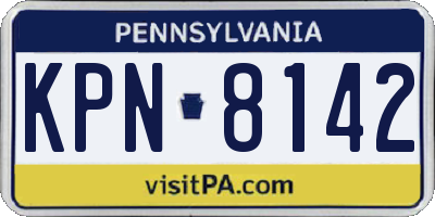 PA license plate KPN8142