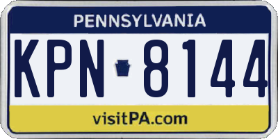 PA license plate KPN8144