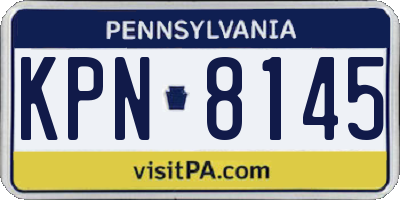 PA license plate KPN8145