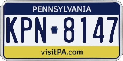 PA license plate KPN8147