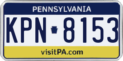 PA license plate KPN8153