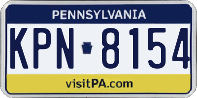 PA license plate KPN8154