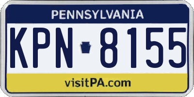 PA license plate KPN8155