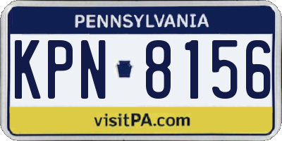 PA license plate KPN8156