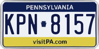 PA license plate KPN8157