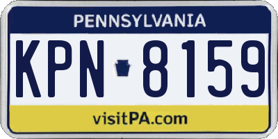 PA license plate KPN8159