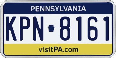 PA license plate KPN8161