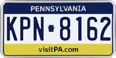 PA license plate KPN8162