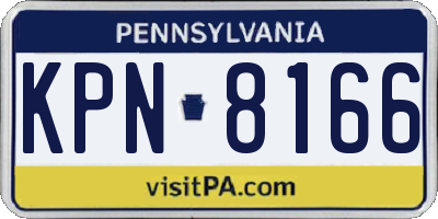 PA license plate KPN8166