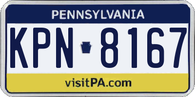 PA license plate KPN8167