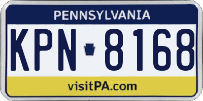 PA license plate KPN8168