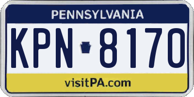 PA license plate KPN8170