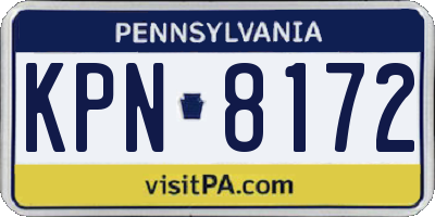 PA license plate KPN8172