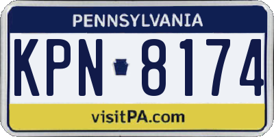 PA license plate KPN8174