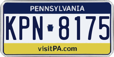 PA license plate KPN8175