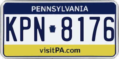 PA license plate KPN8176