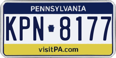 PA license plate KPN8177