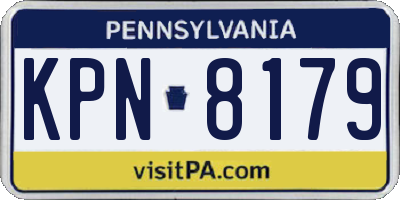 PA license plate KPN8179