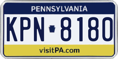 PA license plate KPN8180