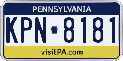 PA license plate KPN8181