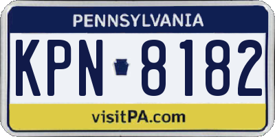PA license plate KPN8182