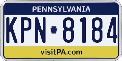 PA license plate KPN8184