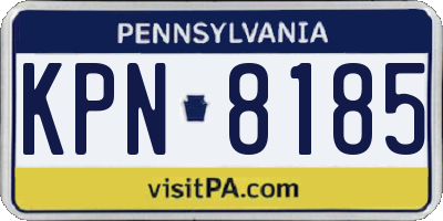 PA license plate KPN8185