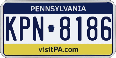 PA license plate KPN8186