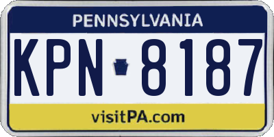 PA license plate KPN8187