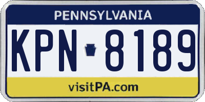 PA license plate KPN8189