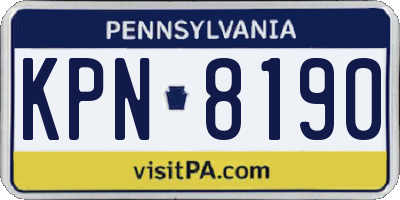 PA license plate KPN8190