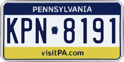 PA license plate KPN8191