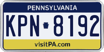 PA license plate KPN8192