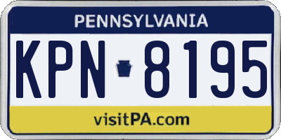 PA license plate KPN8195
