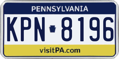 PA license plate KPN8196